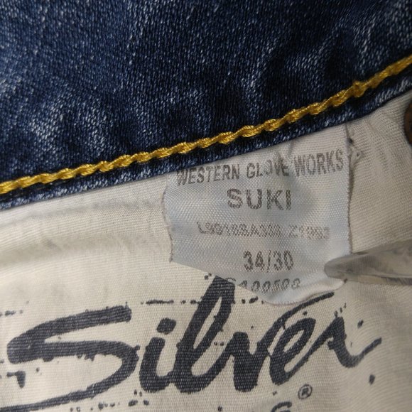 Silver Suki Flare Jeans Women's 34 Stretch Mid Rise C315 - Picture 10 of 13